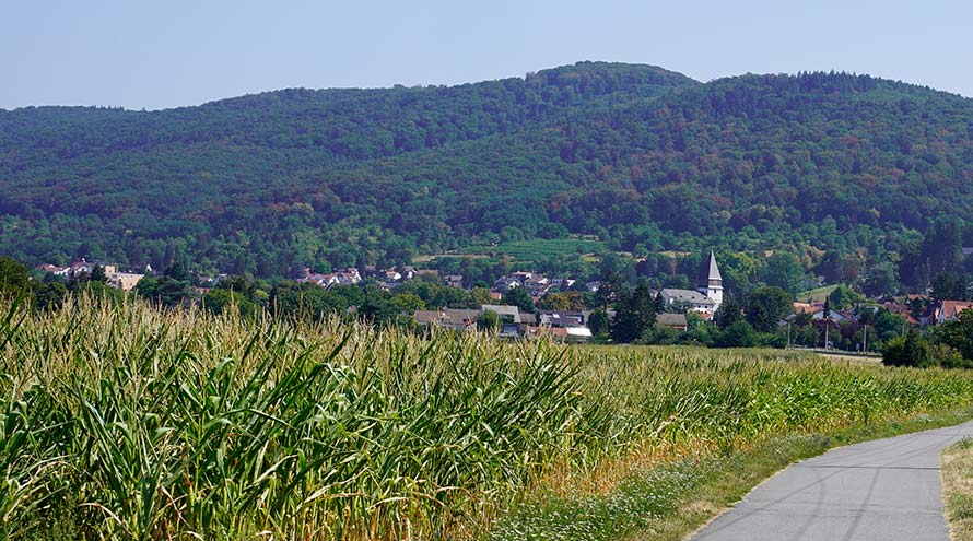 Seeheim-Jugenheim Panorama mit Kirche und Landschaft